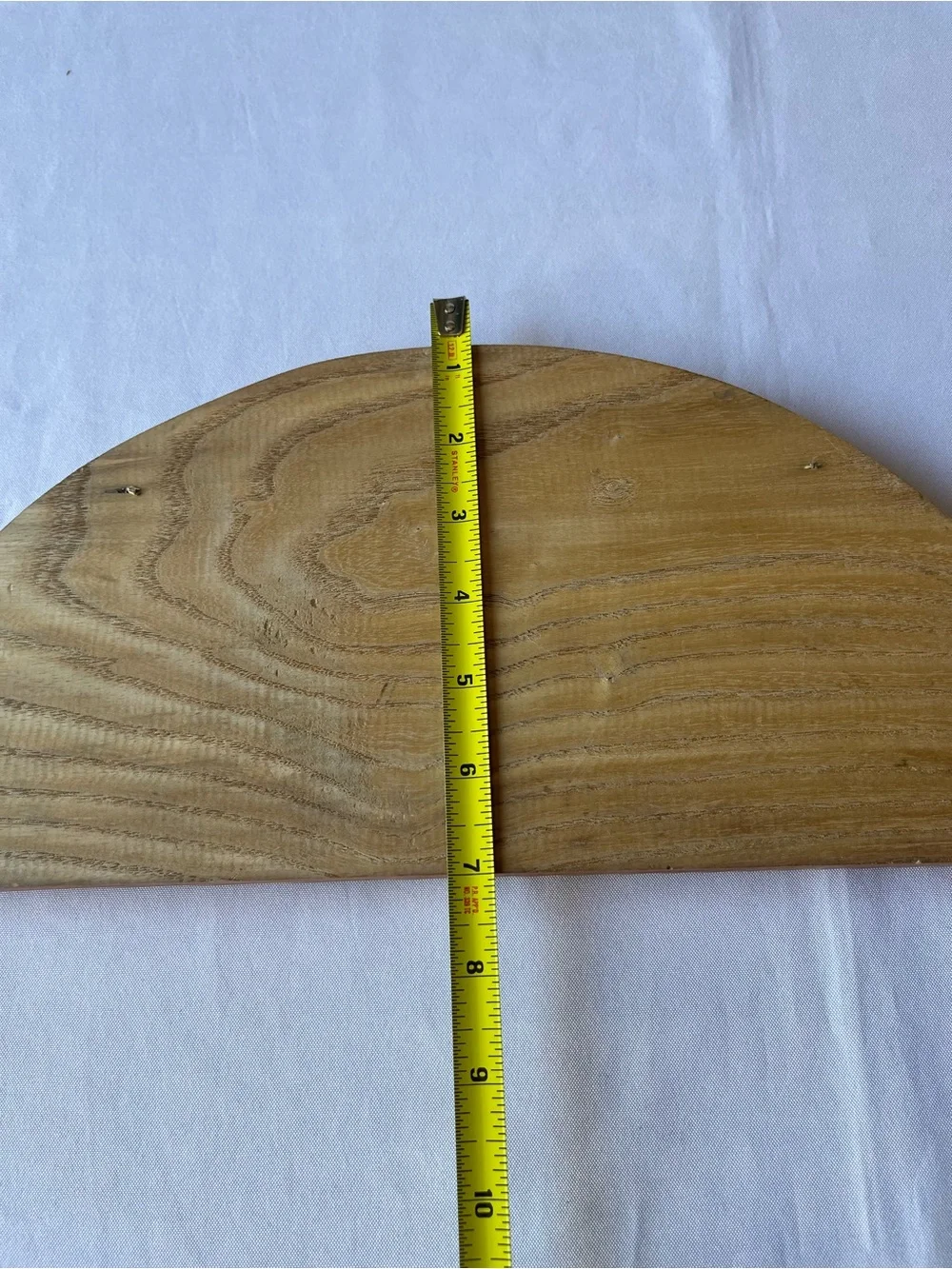 Vintage Wooden Marquetry Wall Plaque Half Moon Door Topper Mountaineer Sunset